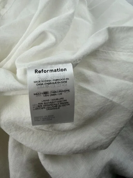 Reformation Yucca Linen Midi Skirt in White Size 4 - Picture 7 of 9